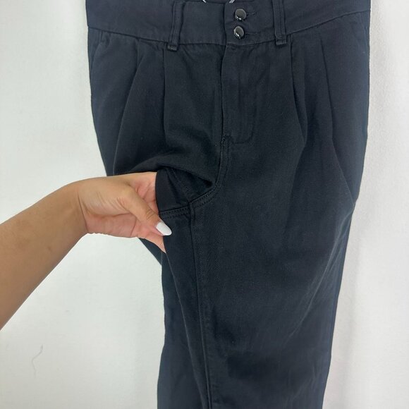 Paige High Rise Wide Leg Trouser Pants 26 Minimalist Contemporary Office Basic - Picture 5 of 9